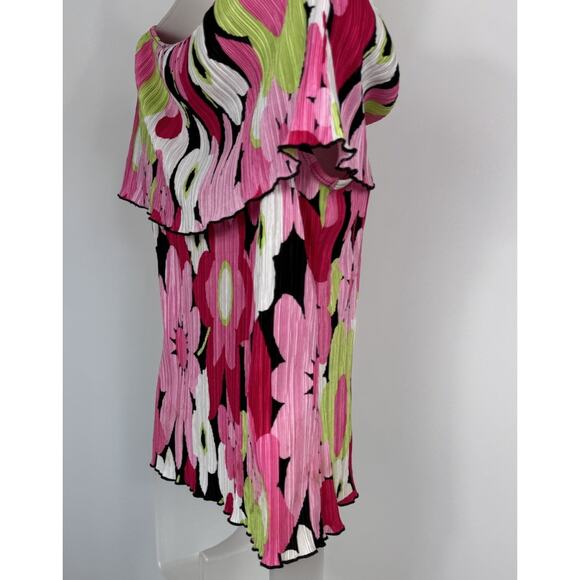 CDW Creative Design Works Inc. Top Blouse Pink Tones Flowers Womens Size Large - Picture 2 of 10